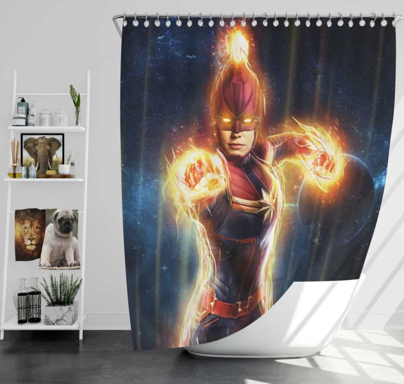 Captain Marvel Movie: Carol Danvers Heroic Journey Shower Curtain