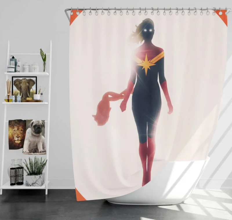 Captain Marvel Movie: Marvel Cosmic Adventure Shower Curtain