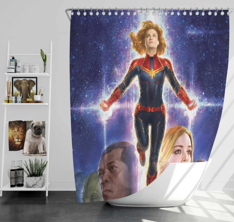 Captain Marvel Movie: Marvel Heroine Shower Curtain