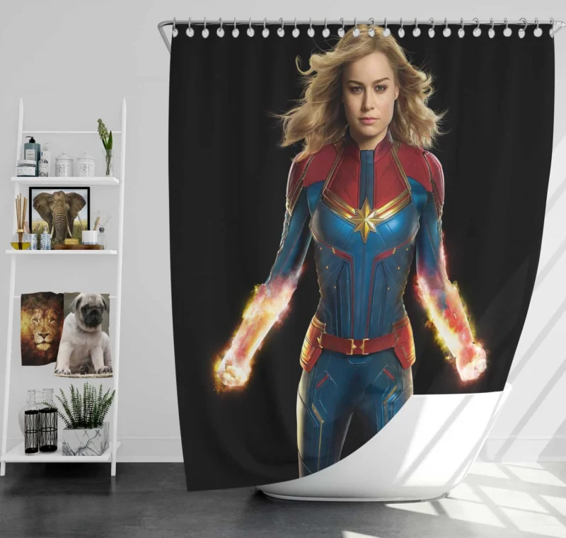 Captain Marvel/Brie Larson: A Marvel Cinematic Hero Shower Curtain