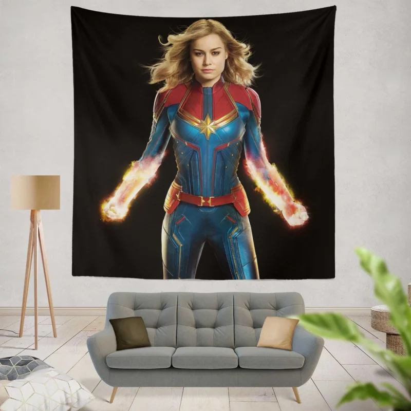 Captain Marvel/Brie Larson: A Marvel Cinematic Hero  Wall Tapestry