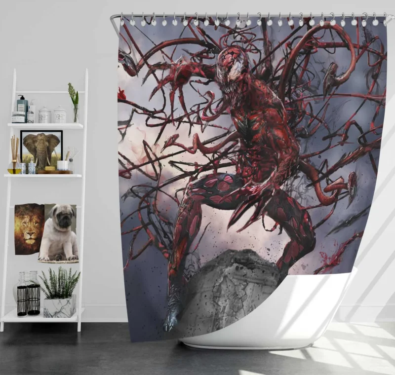 Carnage Comics: Marvel Chaotic Symbiote Shower Curtain