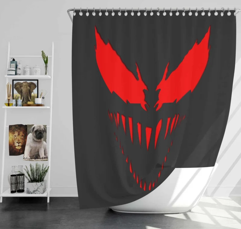 Carnage: The Eye of the Marvel Symbiote Shower Curtain