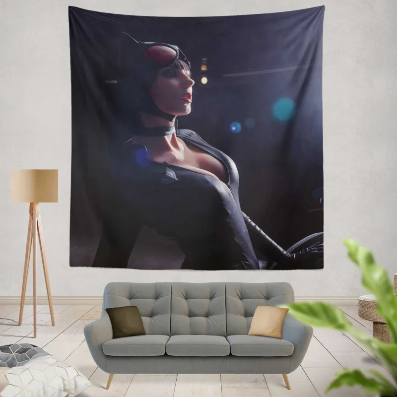 Catwoman Cosplay: A Feline Transformation  Wall Tapestry