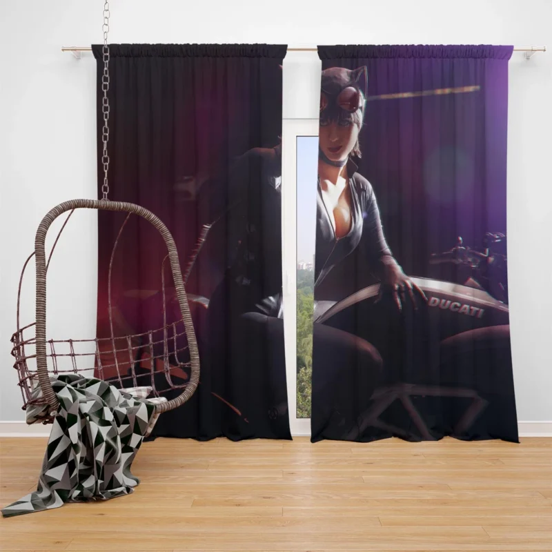 Catwoman Cosplay: Embracing the Feline Aura Window Curtain
