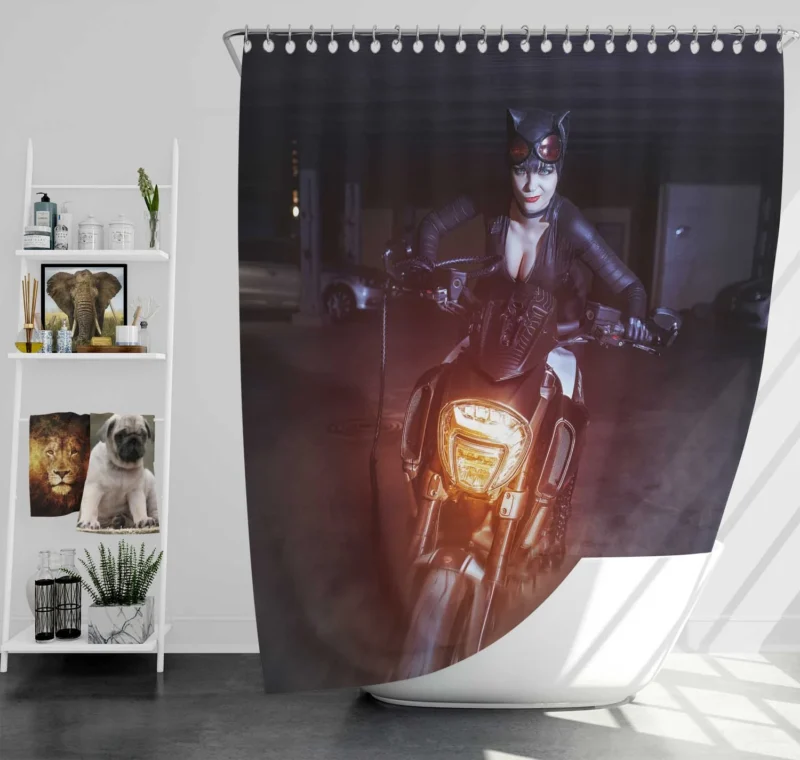 Catwoman Cosplay: Embracing the Feline Persona Shower Curtain