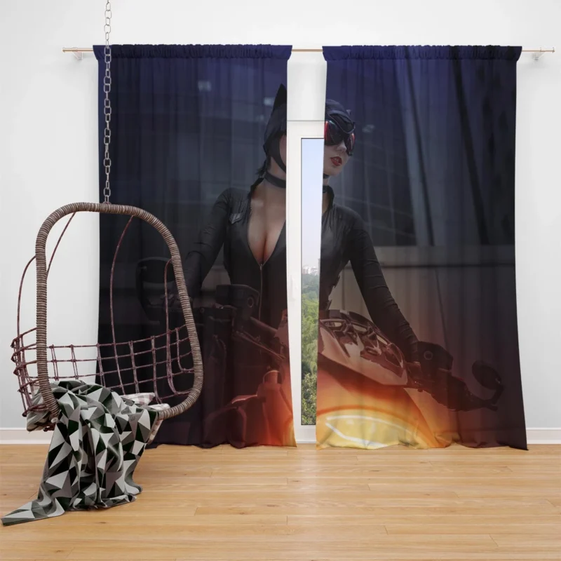 Catwoman Cosplay: The Purr-fect Persona Window Curtain