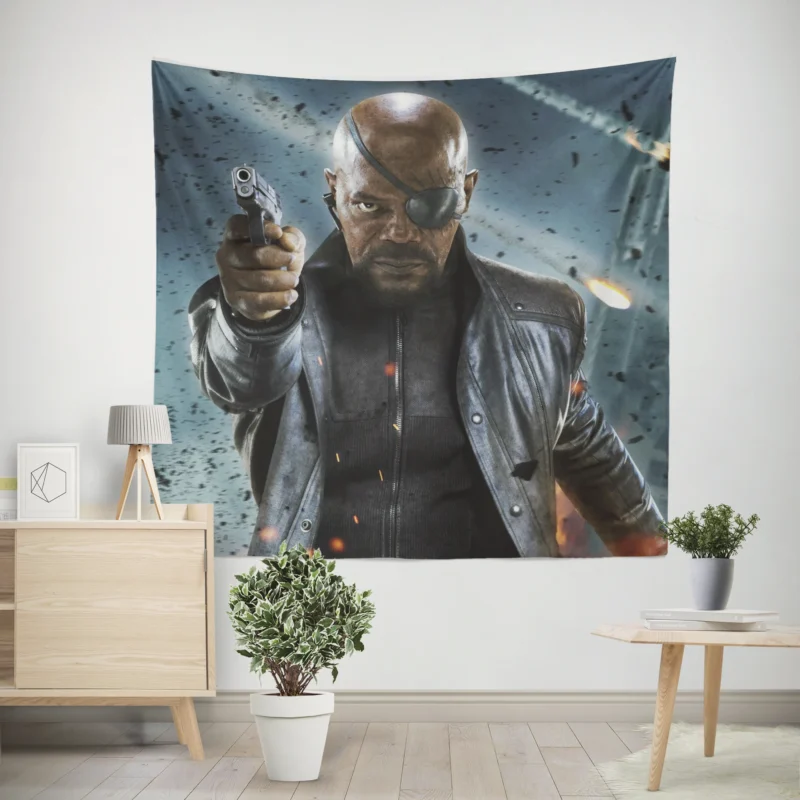 Cobie Smulders as Nick Fury in The Avengers  Wall Tapestry