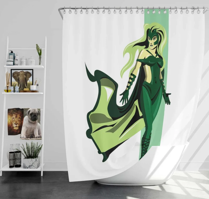 Comics Unleash Polaris: The Green-Haired Mutant Shower Curtain