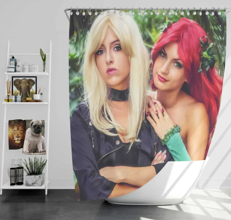 Cosplay Wallpaper: Black Canary and Poison Ivy Shower Curtain