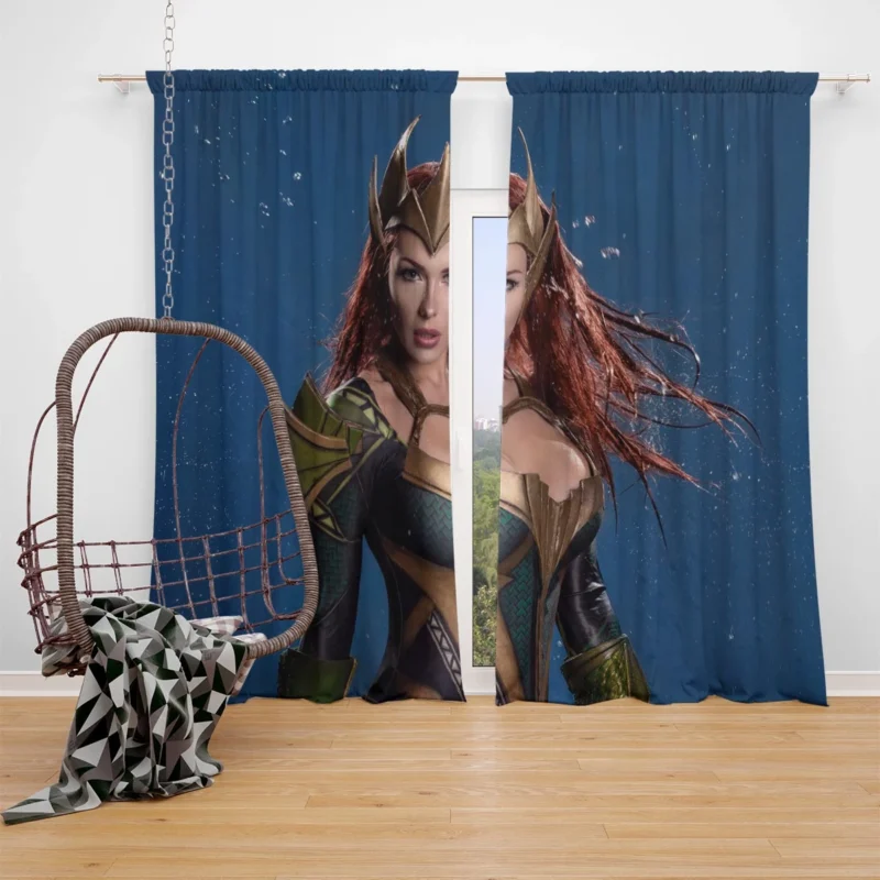 Cosplay as Mera: Dive into the DC World Window Curtain