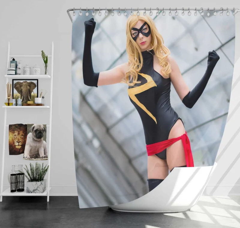 Cosplay as Ms. Marvel: Transform into Carol Danvers Shower Curtain