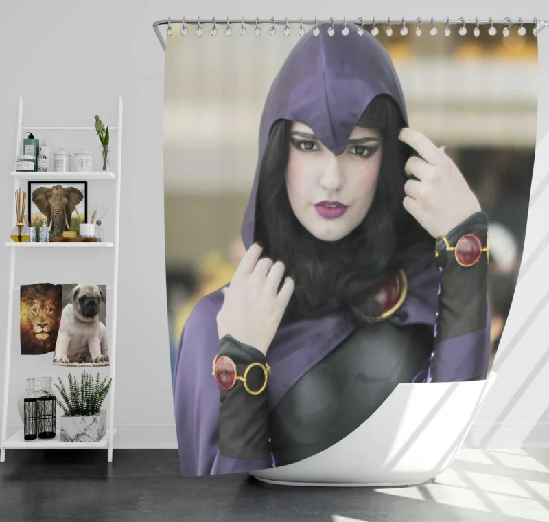 Cosplay as Raven: Embrace the Enigmatic Heroine Shower Curtain