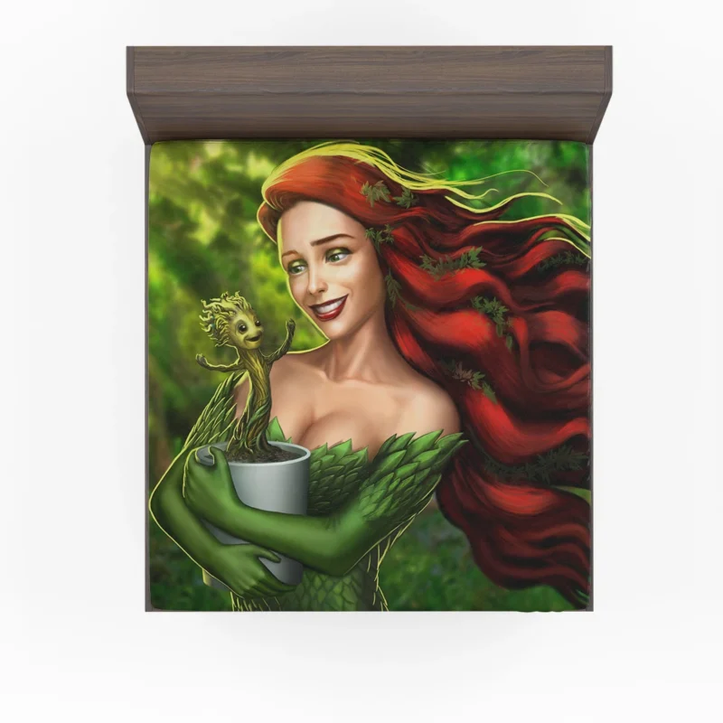 Crossover: Poison Ivy and Groot Unique Dance Fitted Sheet