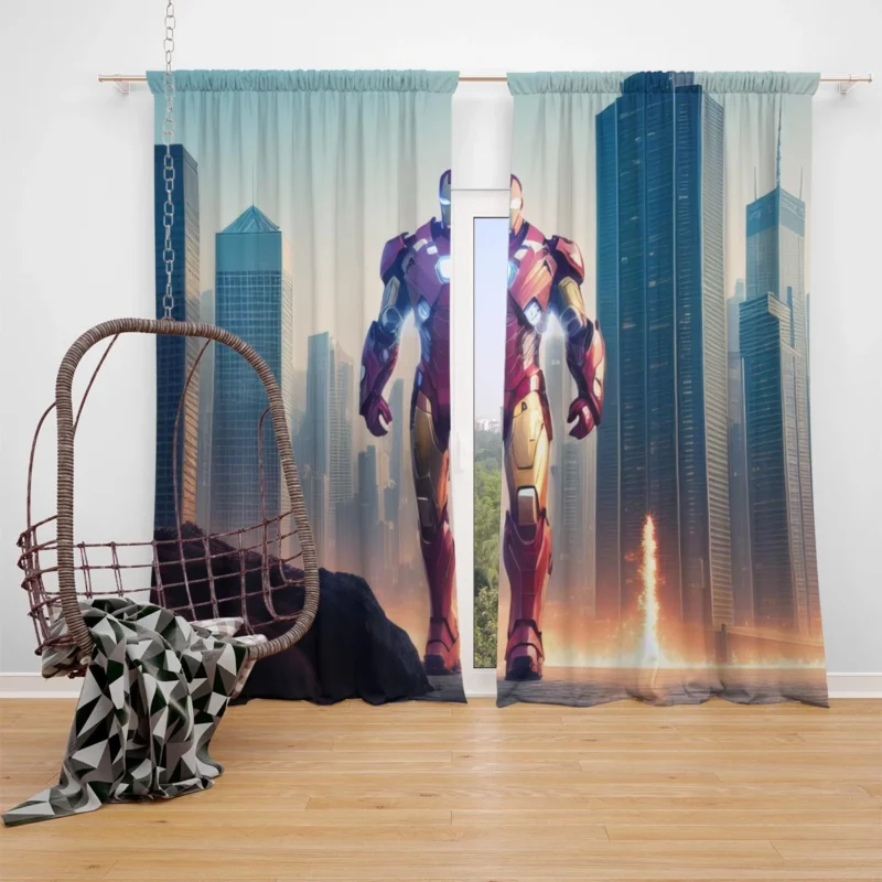 Cyberpunk Twist on Iron Man Window Curtain