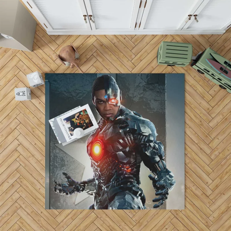 Cyborg in Justice League: Ray Fisher Role Floor Rug