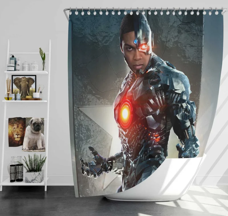 Cyborg in Justice League: Ray Fisher Role Shower Curtain