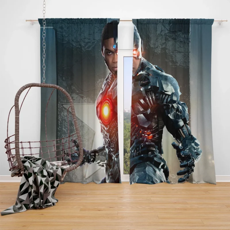 Cyborg in Justice League: Ray Fisher Role Window Curtain
