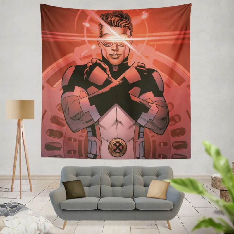 Cyclops: The Leader of X-Men in Comics  Wall Tapestry