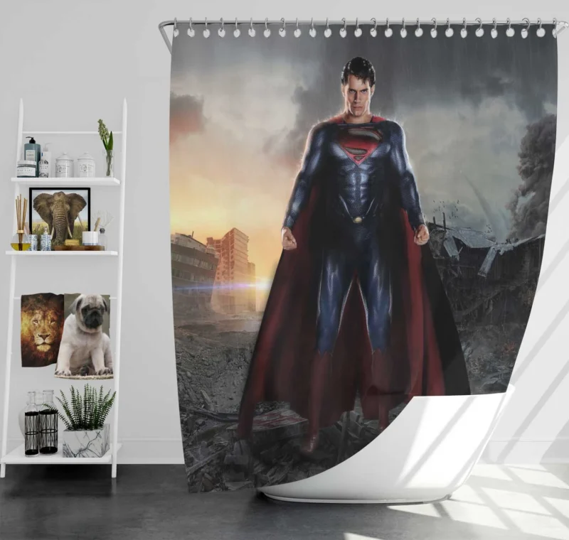 DC Man Of Steel: Henry Cavill as Superman Shower Curtain