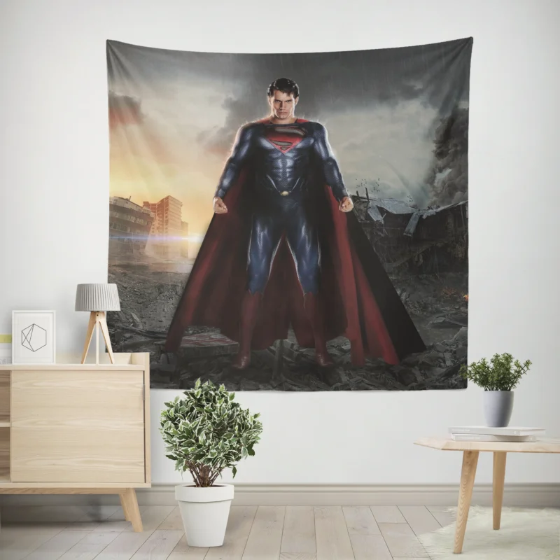 DC Man Of Steel: Henry Cavill as Superman  Wall Tapestry