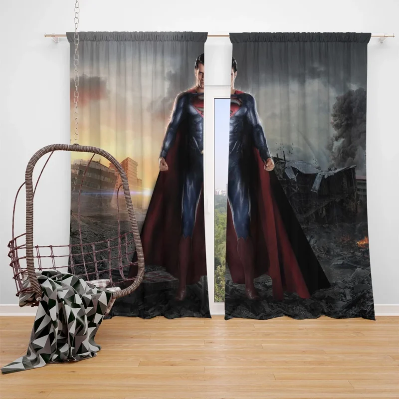 DC Man Of Steel: Henry Cavill as Superman Window Curtain