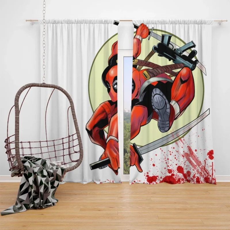 DEADPOOL Comics: Marvel Witty Antihero Window Curtain