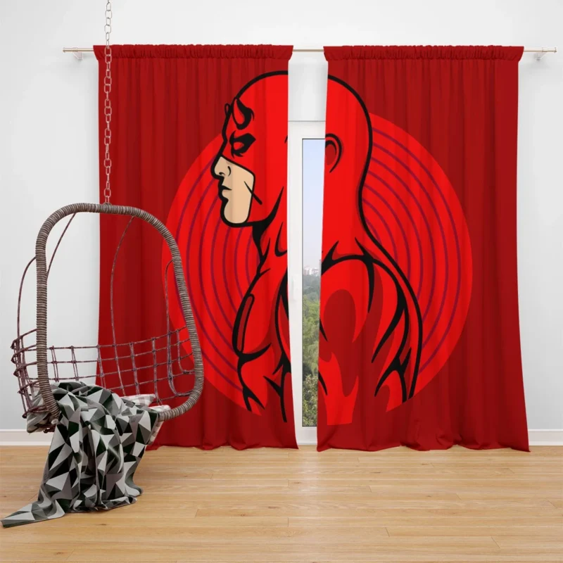 Daredevil Comics: The Minimalist Red Hero Window Curtain