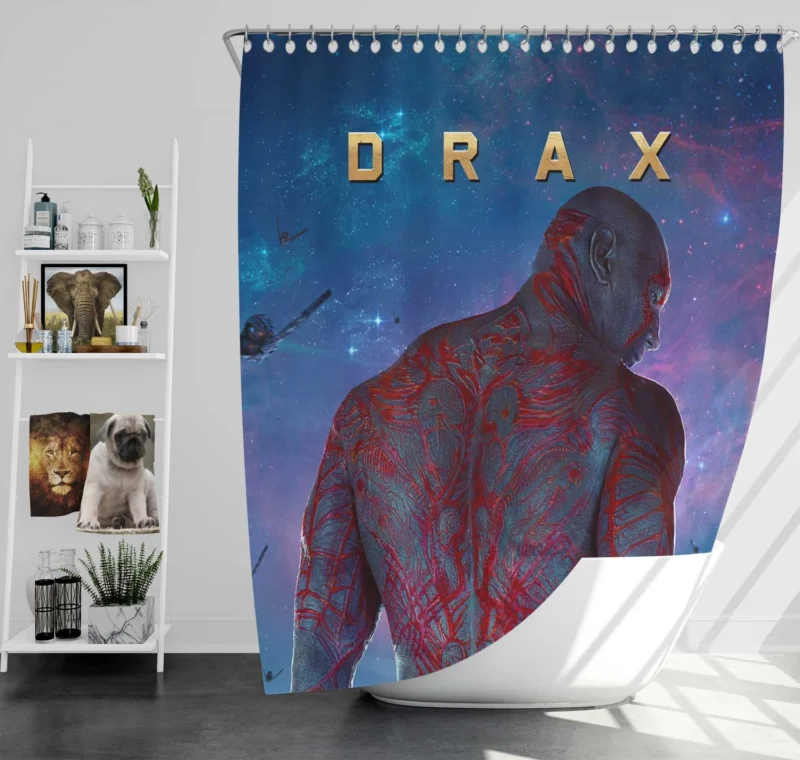 Dave Bautista as Drax the Destroyer in Guardians of the Galaxy Shower Curtain