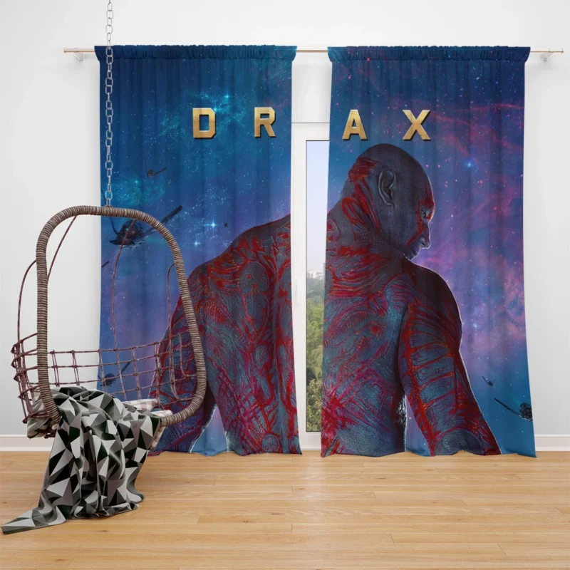Dave Bautista as Drax the Destroyer in Guardians of the Galaxy Window Curtain