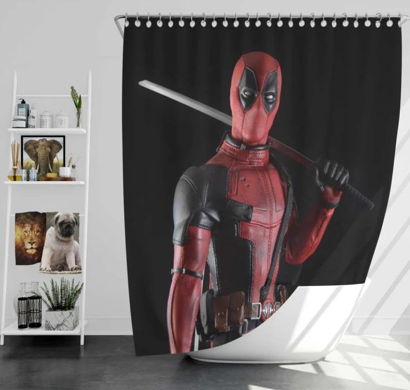 Deadpool Man-Made Toy: Collectible Figurine Fun Shower Curtain