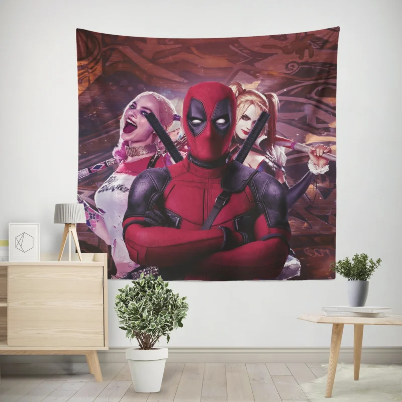 Deadpool Movie: An Explosive Crossover Event  Wall Tapestry