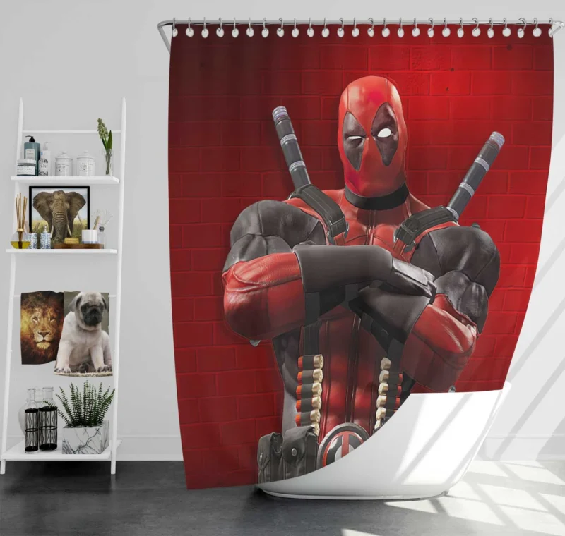 Deadpool: The Merc with a Memorable Pose Shower Curtain