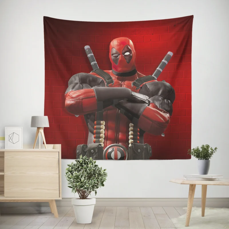 Deadpool: The Merc with a Memorable Pose  Wall Tapestry