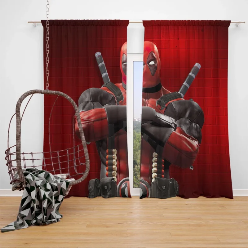 Deadpool: The Merc with a Memorable Pose Window Curtain