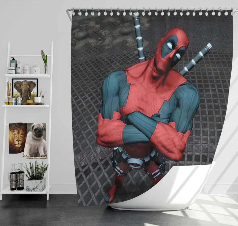 Deadpool Video Game: Dive into the Merc World Shower Curtain