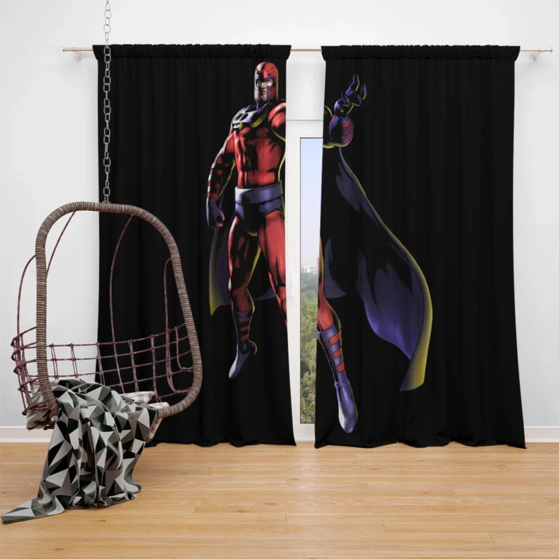 Delve into Magneto Story in Comics Window Curtain