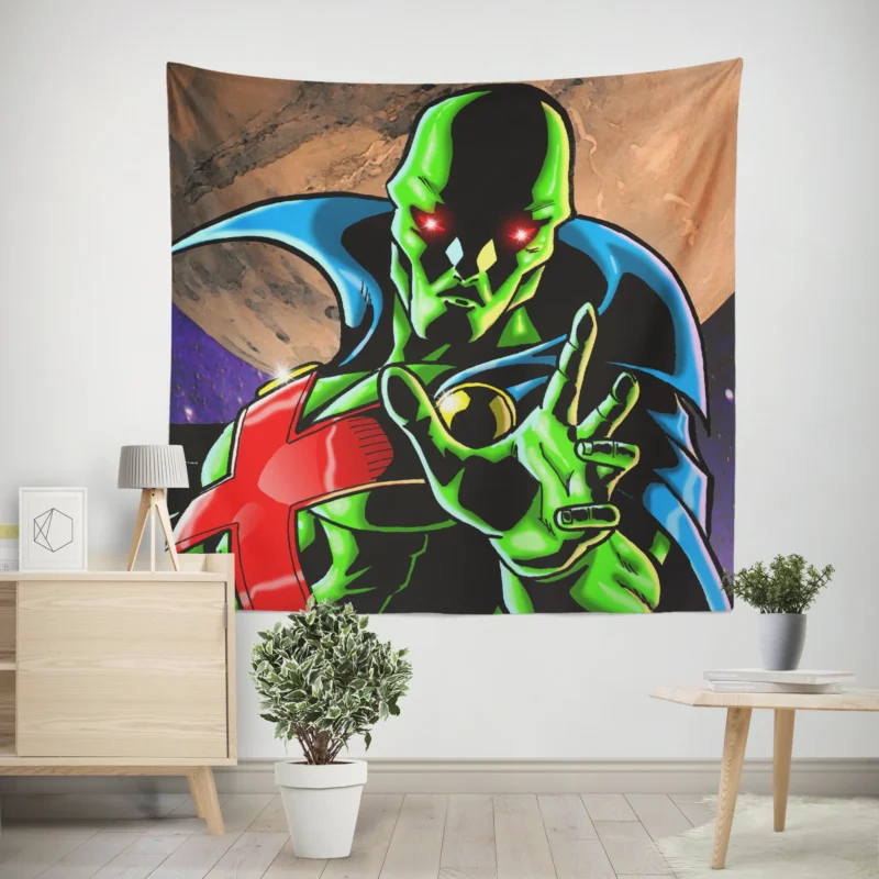 Discover Martian Manhunter Adventures in Comics  Wall Tapestry