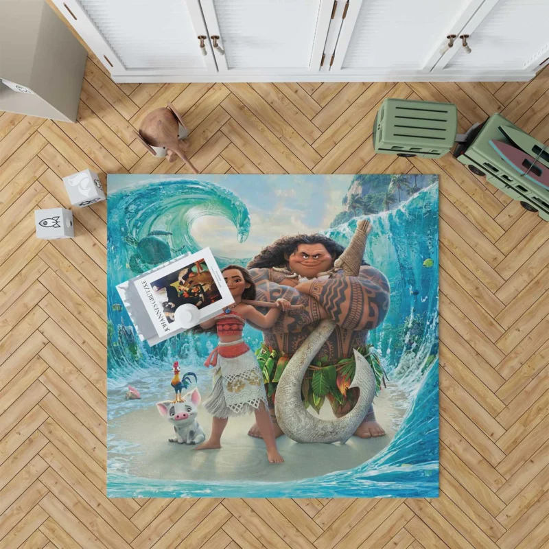 Discover Maui Adventures in Disney Moana Floor Rug