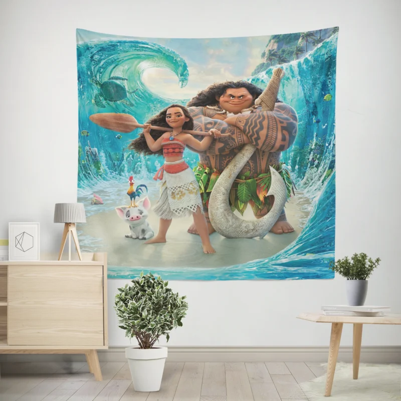 Discover Maui Adventures in Disney Moana  Wall Tapestry