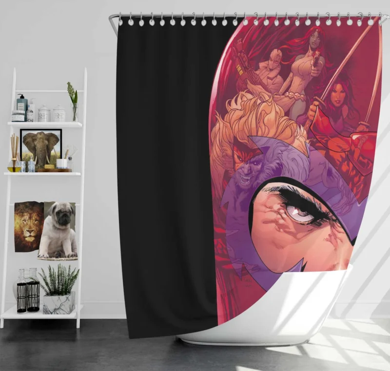 Discover the Complexity of Magneto in Comics Shower Curtain