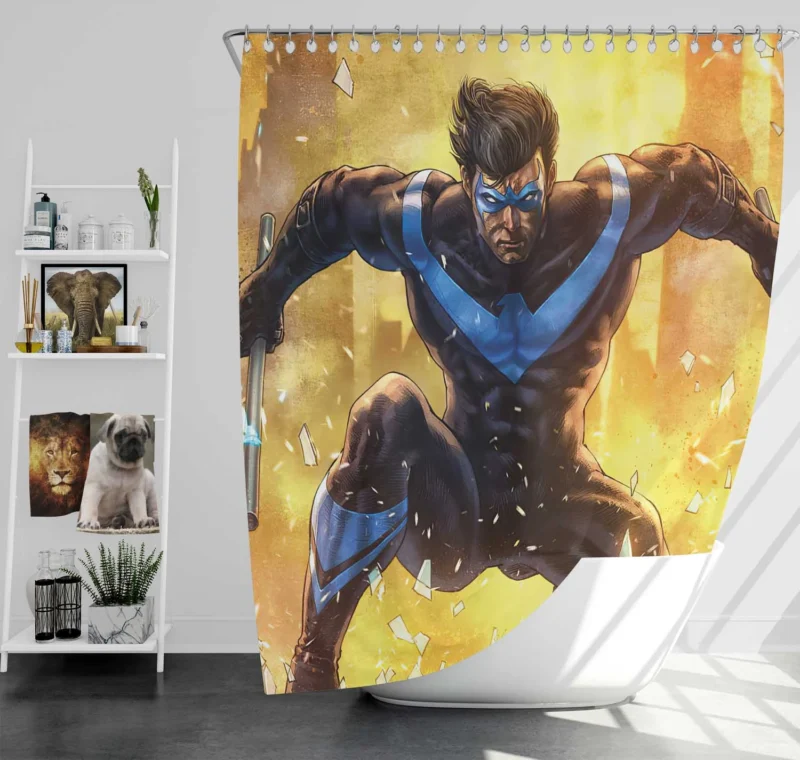 Discover the Legacy of Nightwing in Comics Shower Curtain