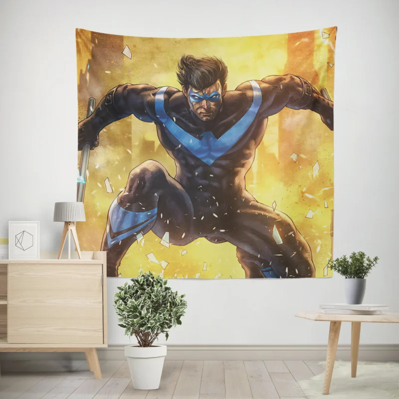 Discover the Legacy of Nightwing in Comics  Wall Tapestry