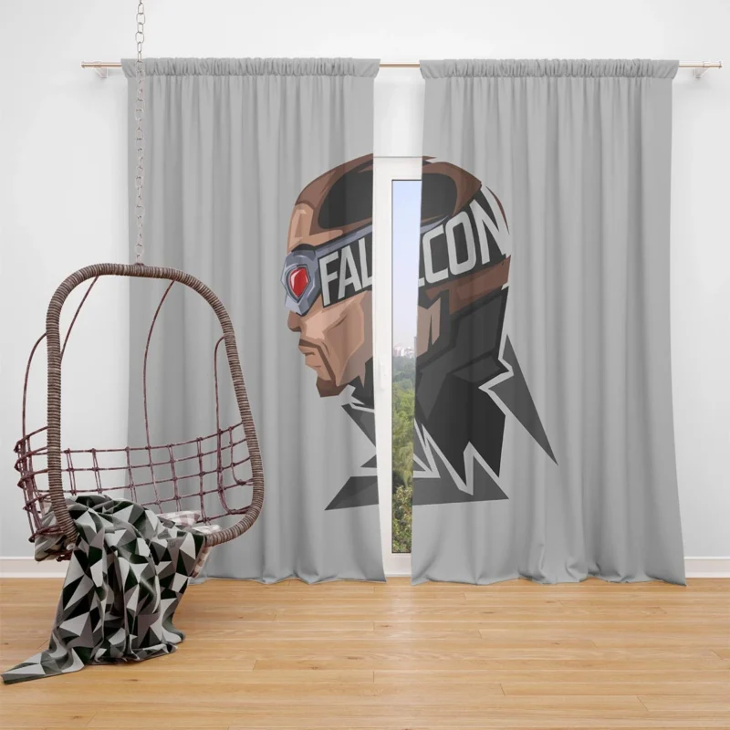Dive into the Adventures of Falcon in Comics Window Curtain