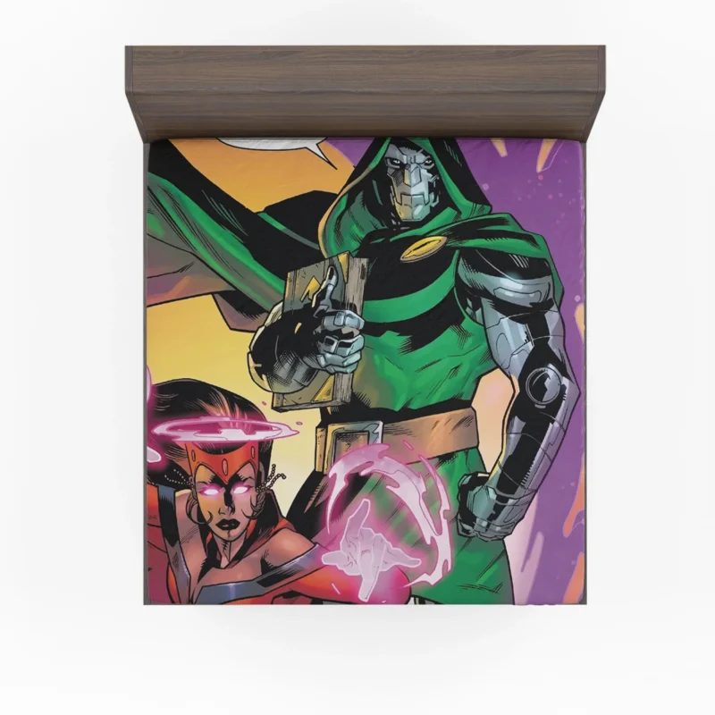Doctor Doom vs. Scarlet Witch: A Marvel Showdown Fitted Sheet