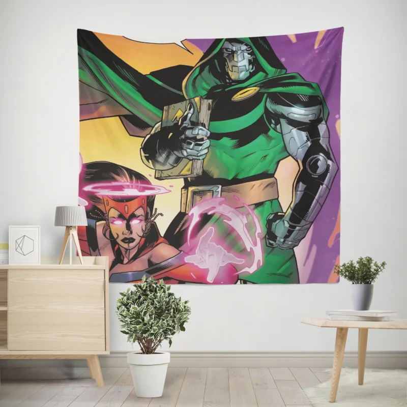 Doctor Doom vs. Scarlet Witch: A Marvel Showdown  Wall Tapestry