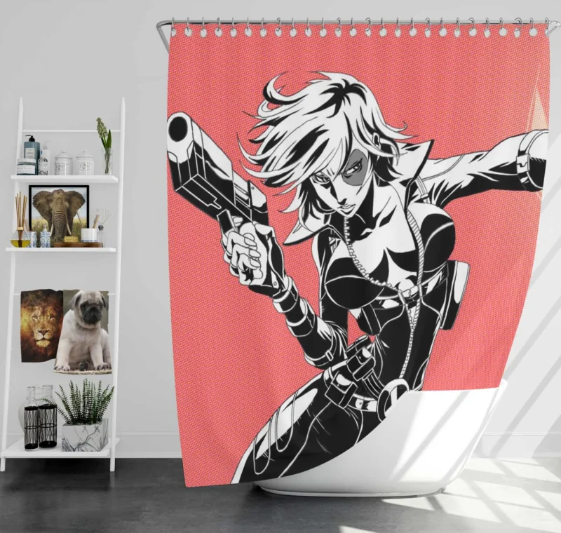Domino: Marvel Mercenary with a Winning Hand Shower Curtain
