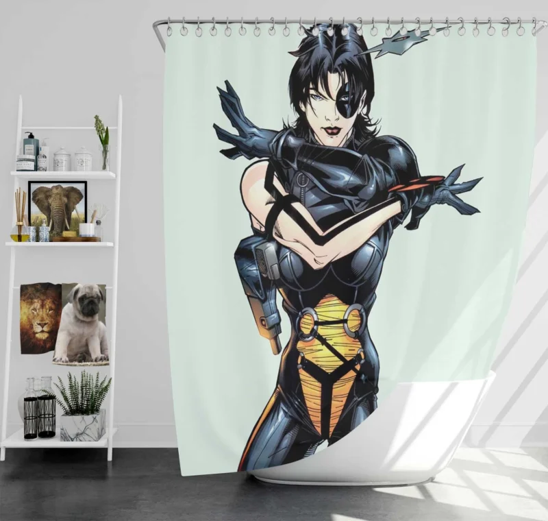 Domino: The Merc with a Luck-Fueled Edge Shower Curtain
