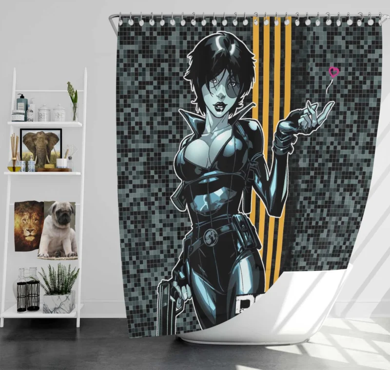 Domino Wallpaper: Marvel Lethal Luck Charm Shower Curtain