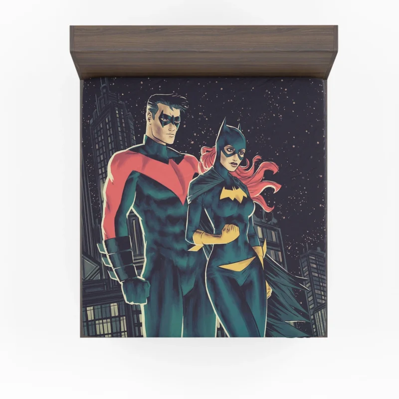Dynamic Duo: Batgirl and Nightwing in DC Comics Fitted Sheet